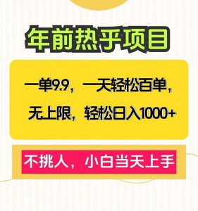 一单9.9，一天百单无上限，不挑人，小白当天上手，轻松日入1000+-小毅网创