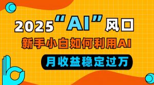2025“ AI ”风口，新手小白如何利用ai，每月收益稳定过万-小毅网创