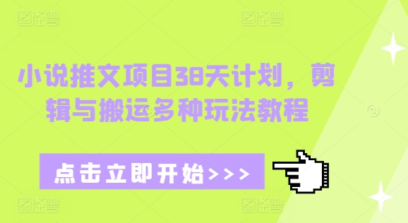 小说推文项目38天计划，剪辑与搬运多种玩法教程 - 小毅网创-小毅网创