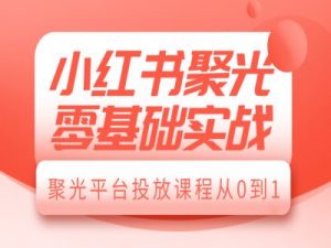 小红书聚光零基础实战，聚光平台投放课程从0到1-小毅网创