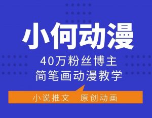 小何动漫简笔画动漫教学,40万粉丝博主课程,可做伙伴计划、分成计划、接广告等-小毅网创