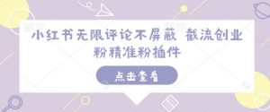 小红书无限评论不屏蔽 截流创业粉精准粉插件-小毅网创