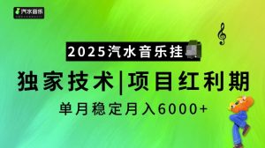 2025汽水音乐挂JI项目，独家最新技术，项目红利期稳定月入6000+-小毅网创