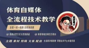 体育自媒体创作全流程讲解，百万大V带你全流程学习体育自媒体短视频文案创作、视频制作和账号运营-小毅网创