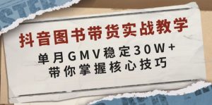 抖音图书带货实战教学，单月GMV稳定30W+，带你掌握核心技巧-小毅网创