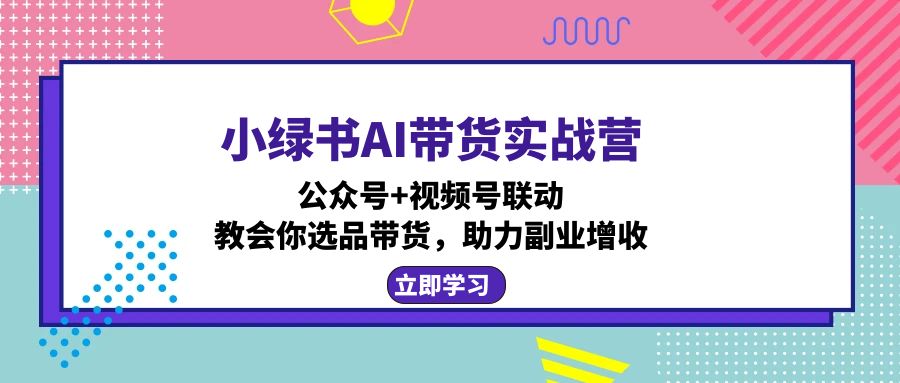 小绿书AI带货实战营：公众号+视频号联动，教会你选品带货，助力副业增收 - 小毅网创-小毅网创