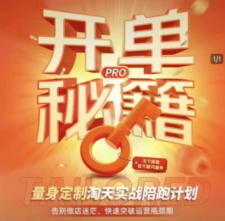 淘宝开单秘籍PRO，量身定制淘天实战陪跑计划，告别做店迷茫、快速突破运营瓶颈期 - 小毅网创-小毅网创