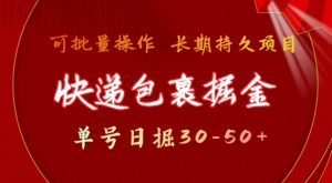快递包裹撸金 单号日撸30-50+ 可批量 长久稳定收益【揭秘】-小毅网创