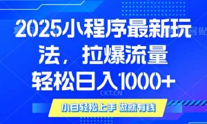 2025年小程序最新玩法，流量直接拉爆，单日稳定变现1000+-小毅网创