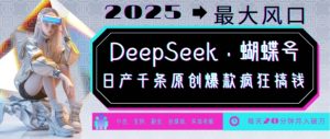 DeepSeek+蝴蝶号，2025年最大风口，日产千条原创爆款，轻松月入破W-小毅网创