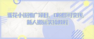 蛋花小说推文项目，0粉即可变现，新人搬运实操教程-小毅网创