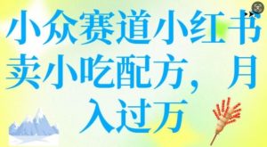 小众赛道小红书卖小吃配方，操作简单，月入过W-小毅网创