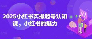 2025小红书实操起号认知课，小红书的魅力-小毅网创