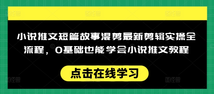 小说推文短篇故事混剪最新剪辑实操全流程,0基础也能学会小说推文教程,肯干多发日入多张 - 小毅网创-小毅网创