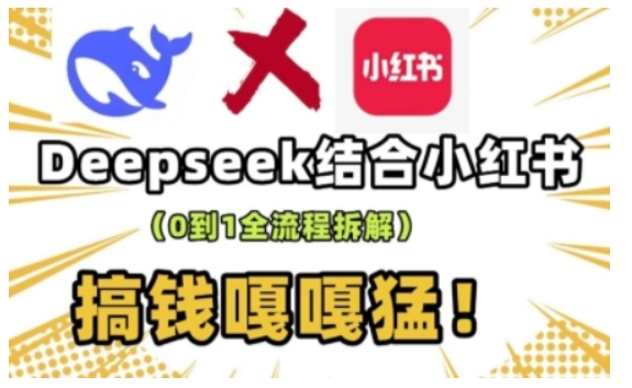 deepseek+小红书打造流量生产线实操课，0到1全流程拆解，搞钱嘎嘎猛 - 小毅网创-小毅网创