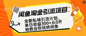 闲鱼淘金私域引流计划，从0开始玩转闲鱼，副业也可以挣到全职的工资-小毅网创