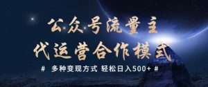公众号流量主代运营  多种变现方式 轻松日入5张【揭秘】-小毅网创