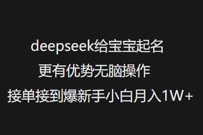 deepseek给宝宝起名更有优势无脑操作接单接到爆新手小白月入1W+ - 小毅网创-小毅网创