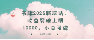 书旗2025新玩法，收益突破上限10000，小白可做-小毅网创