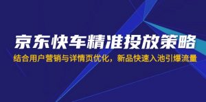 京东快车精准投放策略，结合用户营销与详情页优化，新品快速入池引爆流量-小毅网创