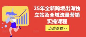 25年全新跨境出海独立站及全域流量营销实操课程,跨境电商独立站TIKTOK全域营销普货特货玩法大全-小毅网创