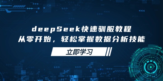 deepSeek快速驯服教程，从零开始，轻松掌握数据分析技能 - 小毅网创-小毅网创