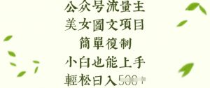 流量主长期收益项目，美女图片简单复制，小白也能上手，轻松日入5张-小毅网创