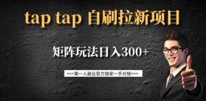 taptap拉新自刷项目，一个新用户14元，矩阵玩法日入300+-小毅网创