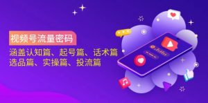 视频号流量密码：涵盖认知篇、起号篇、话术篇、选品篇、实操篇、投流篇-小毅网创