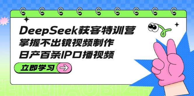 DeepSeek获客特训营：掌握不出镜视频制作，日产百条IP口播视频 - 小毅网创-小毅网创