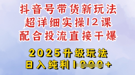 2025全新升级抖音带货玩法，一天纯利四位数，从剪辑到选品再到发布投流，超详细玩法揭秘 - 小毅网创-小毅网创