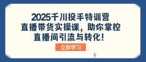 2025千川投手特训营：直播带货实操课，助你掌控直播间引流与转化！-小毅网创