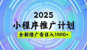 2025微信小程序推广计划,撸广告玩法,日均5张,稳定简单【揭秘】-小毅网创