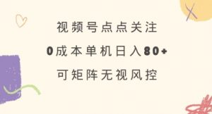 视频号点点关注，0成本单号80+，可矩阵，绿色正规，长期稳定【揭秘】-小毅网创