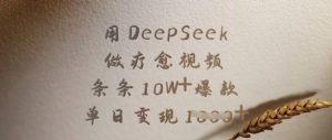 用DeepSeek做疗愈视频，条条10W+爆款，单日变现多张-小毅网创