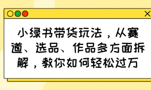 小绿书带货玩法，从赛道、选品、作品多方面拆解，教你如何轻松过万-小毅网创