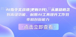 AI指令实战课(更新2月)，从基础概念到高级功能，利用AI工具提升工作效率和创新能力-小毅网创
