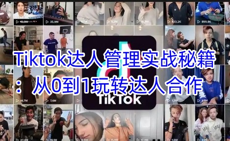 Tiktok达人管理实战秘籍:从0到1玩转达人合作 - 小毅网创-小毅网创