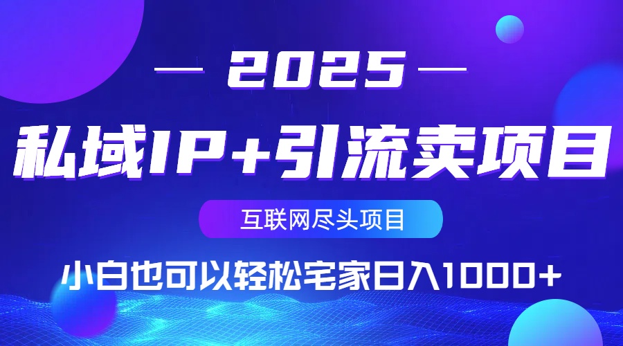 私域IP+引流卖项目,小白也可以做到轻松宅家日入1000+ - 小毅网创-小毅网创