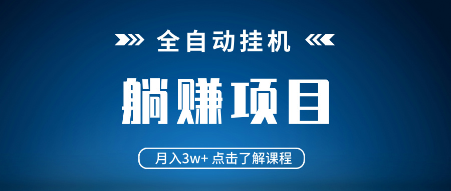 全自动挂机项目 月入3w+ 真正躺平项目 不吃电脑配置 当天见收益 - 小毅网创-小毅网创