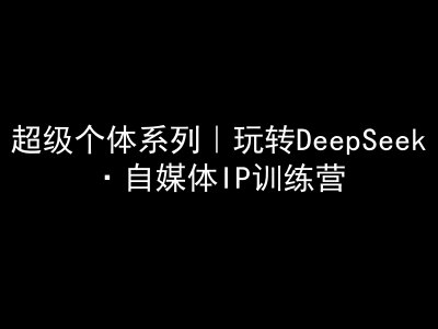 超级个体系列，玩转DeepSeek·自媒体IP训练营，deepseek教程 - 小毅网创-小毅网创