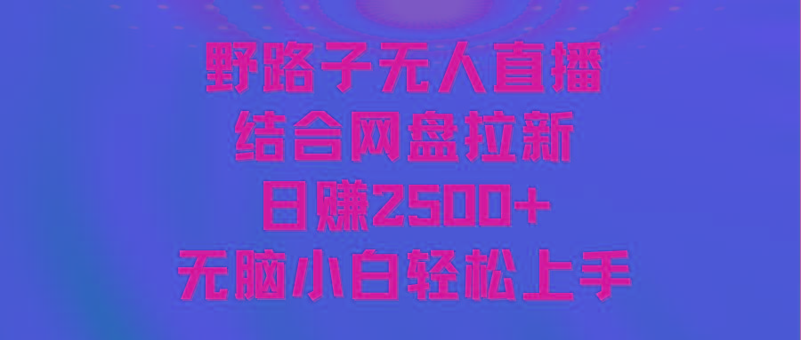 无人直播野路子结合网盘拉新，日赚2500+多平台变现，小白无脑轻松上手操作 - 小毅网创-小毅网创