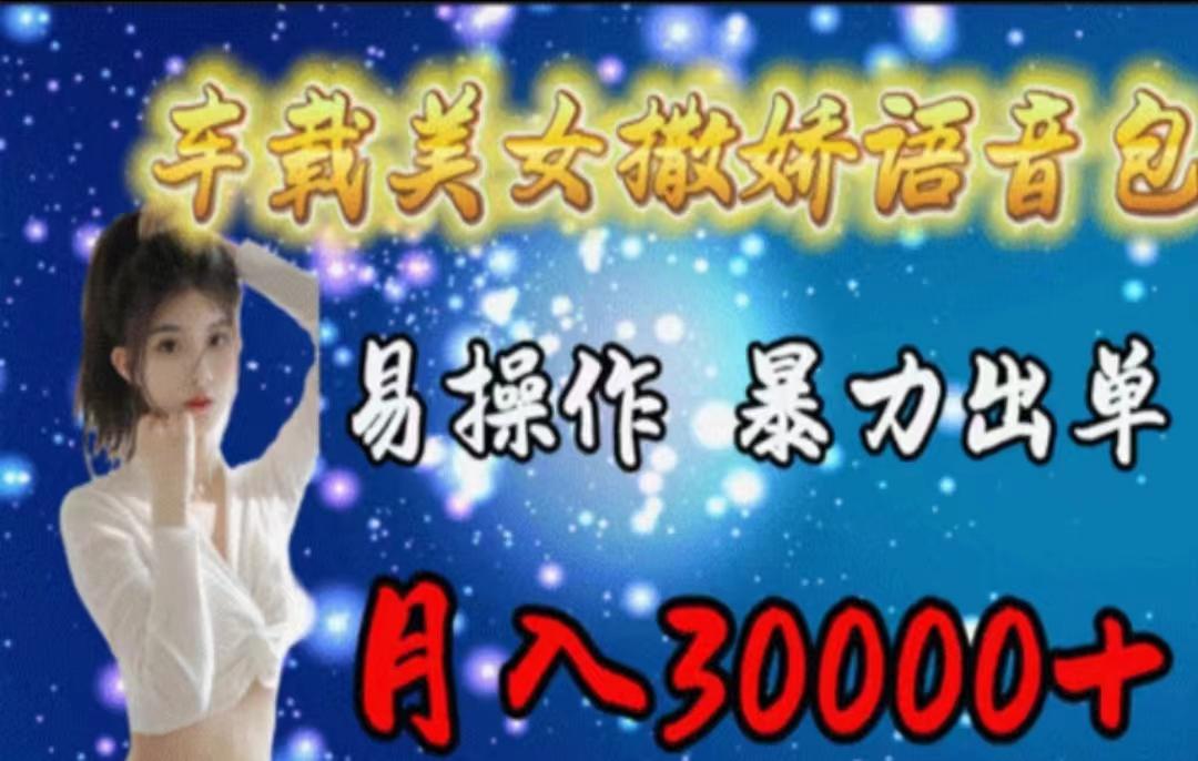 车载美女撒娇语音包，执行就出单，月入3000＋，小白看完课程就能马上实操 - 小毅网创-小毅网创