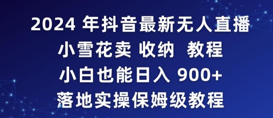 2024年抖音最新无人直播小雪花卖收纳教程，小白也能日入900+落地实操保姆级教程【揭秘】-小毅网创