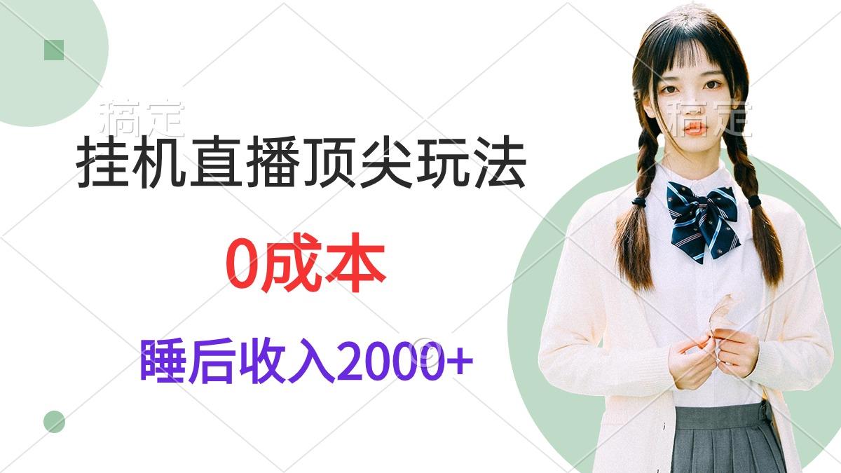 (9715期)挂机直播顶尖玩法，睡后日收入2000+、0成本，视频教学 - 小毅网创-小毅网创