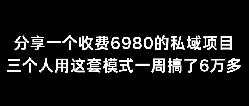 分享一个外面卖6980的私域项目三个人用这套模式一周搞了6万多【揭秘】 - 小毅网创-小毅网创
