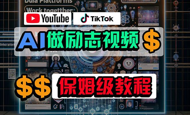 利用AI制作励志视频，在YouTube和TikTok赚钱，小白可做(附工具-小毅网创