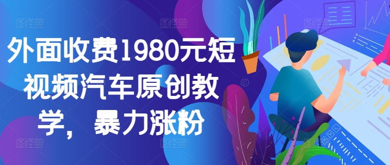 外面收费1980元短视频汽车原创教学，暴力涨粉-小毅网创