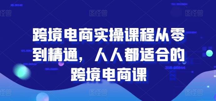 跨境电商实操课程从零到精通，人人都适合的跨境电商课 - 小毅网创-小毅网创