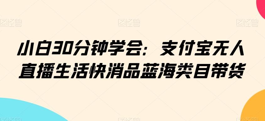 小白30分钟学会：支付宝无人直播生活快消品蓝海类目带货【揭秘】-小毅网创
